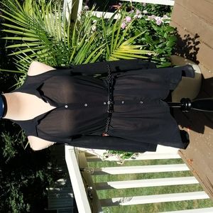 Carapace Belted Cold Shoulder Top NWT